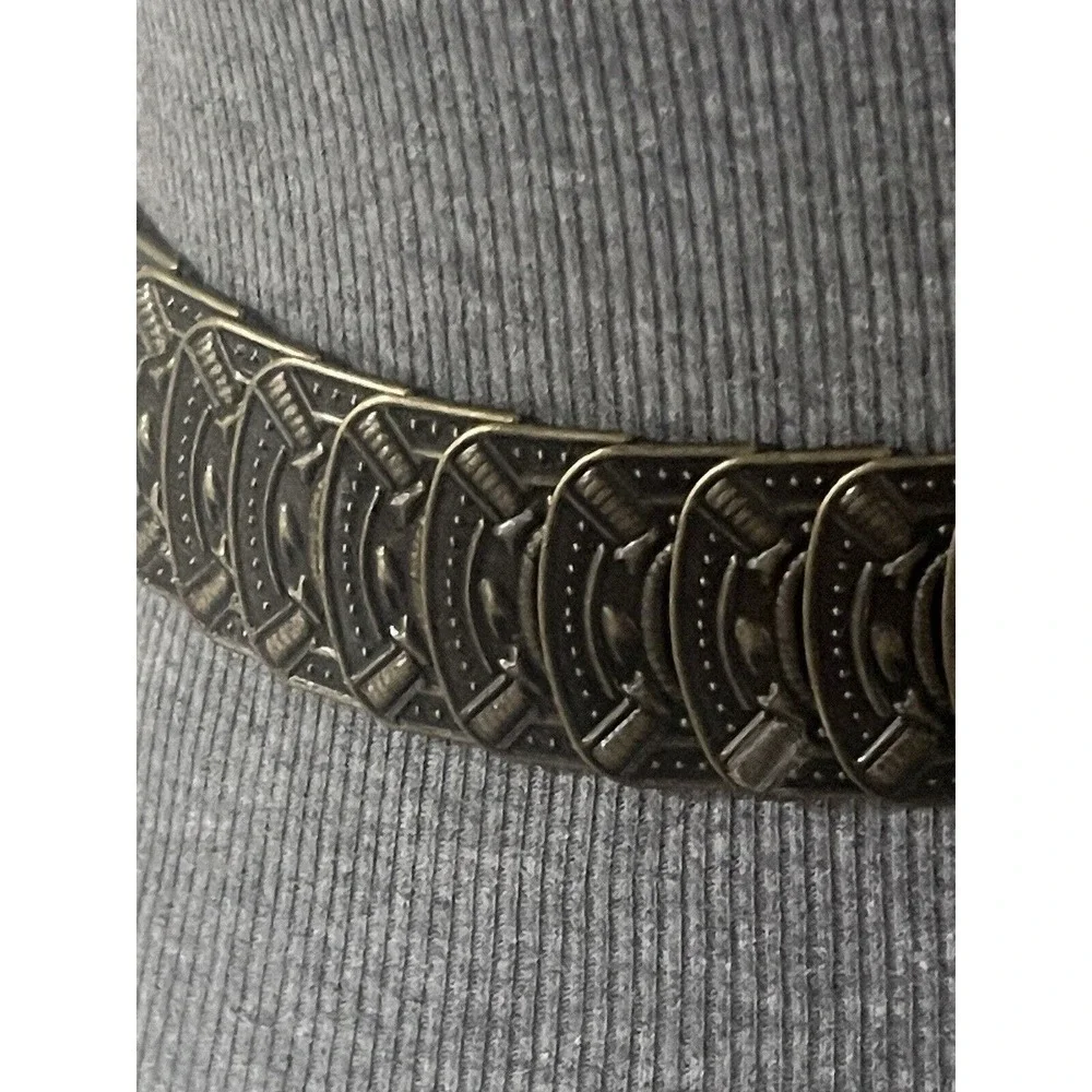 Vintage Filigree Bronze Tone Flower Belt Hippie 36” 80’s Mod Retro Festival New
